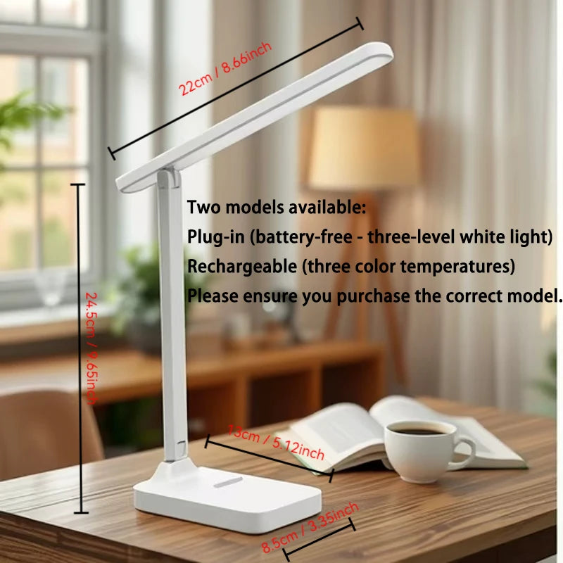 Premium Foldable Eye Protection Desk Lamp - USB & Plug-in