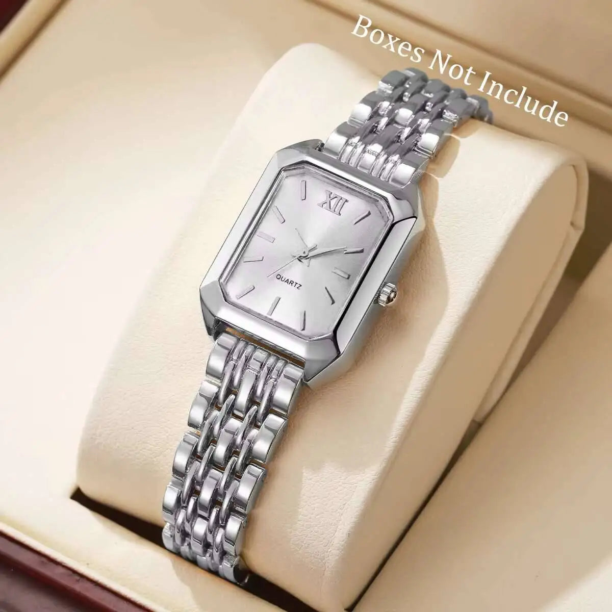 Elegant Women's Rectangle Quartz Watch - Luxury Analog Wristwatch