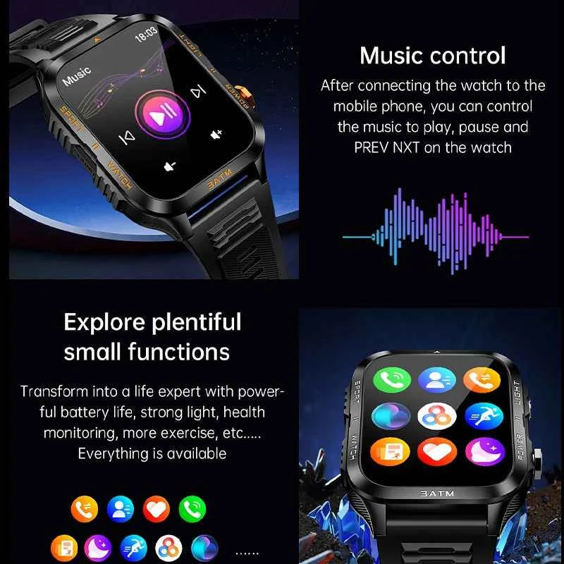 Smart Sports Watch with LED Lighting & Health Detection