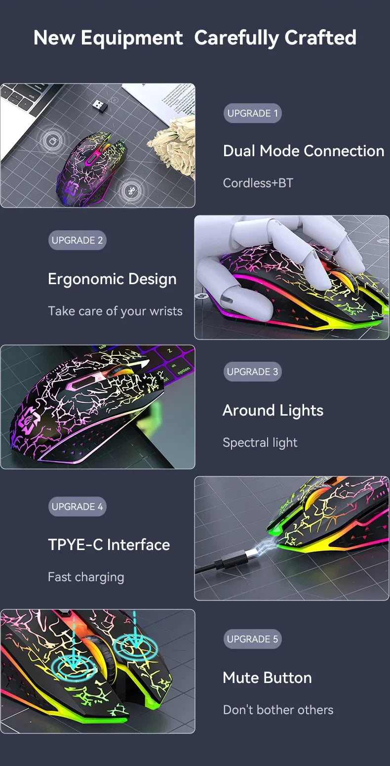 Premium Dual Mode Gaming Mouse - Bluetooth 5.2 & 2.4G Wireless