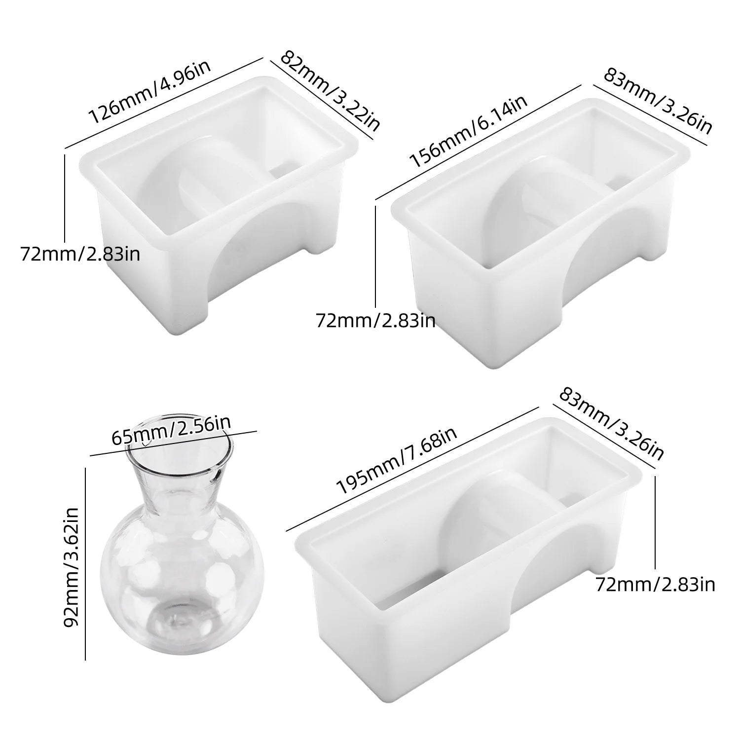 Silicone Vase Mold for DIY Epoxy Resin, Plaster, and Cement Hydroponic Planters - Tulique