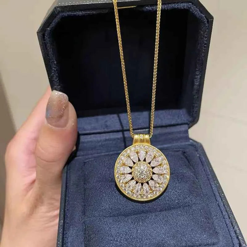Elegant Hollow Flower Pendant Necklace - Retro Stainless Steel