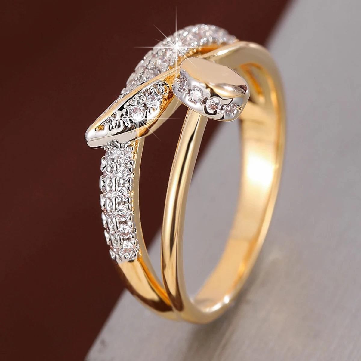 Elegant Sparkling Zirconia Copper Ring - Daily Wear