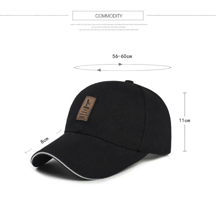 Premium Structured Baseball Cap - Solid Snapback Sunhat