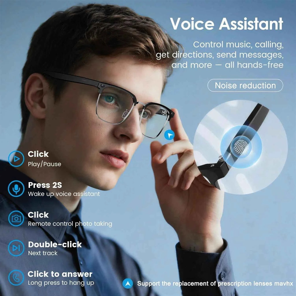 Smart Audio Glasses with HD Video & Voice Translation
