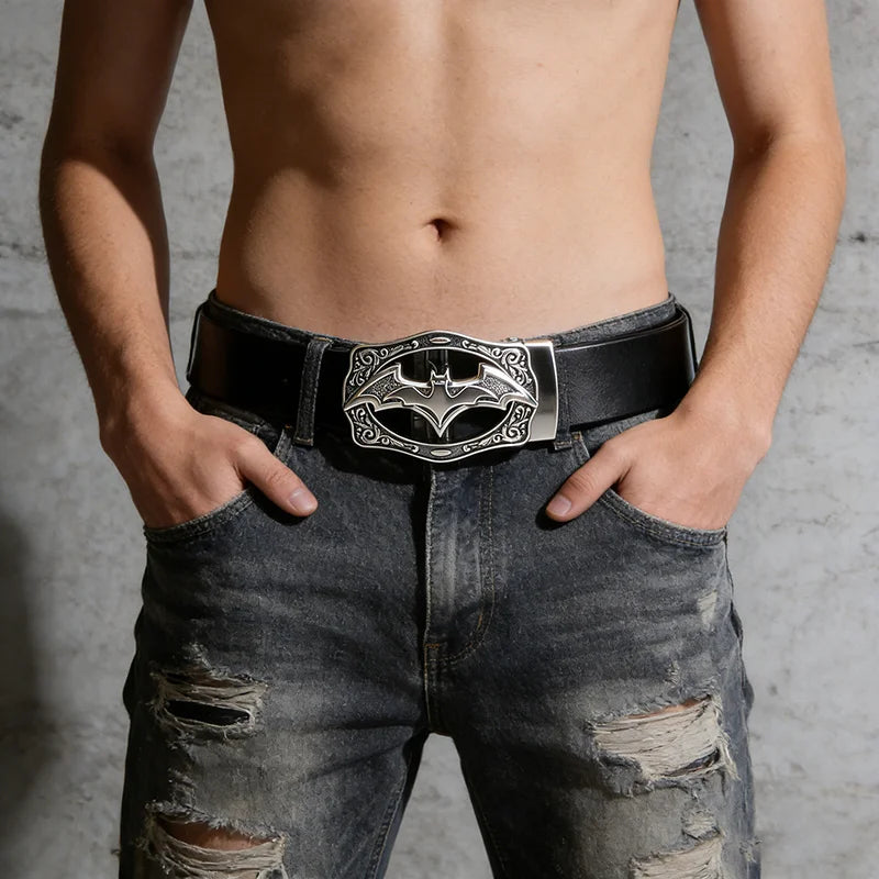 Vintage Retro Automatic Belt with Bat Buckle