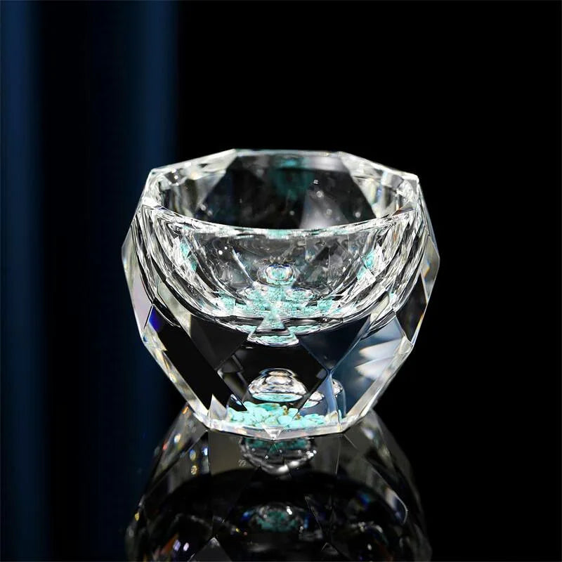 Luxury Crystal Shot Glass - Double Bottom Gold Foil Design