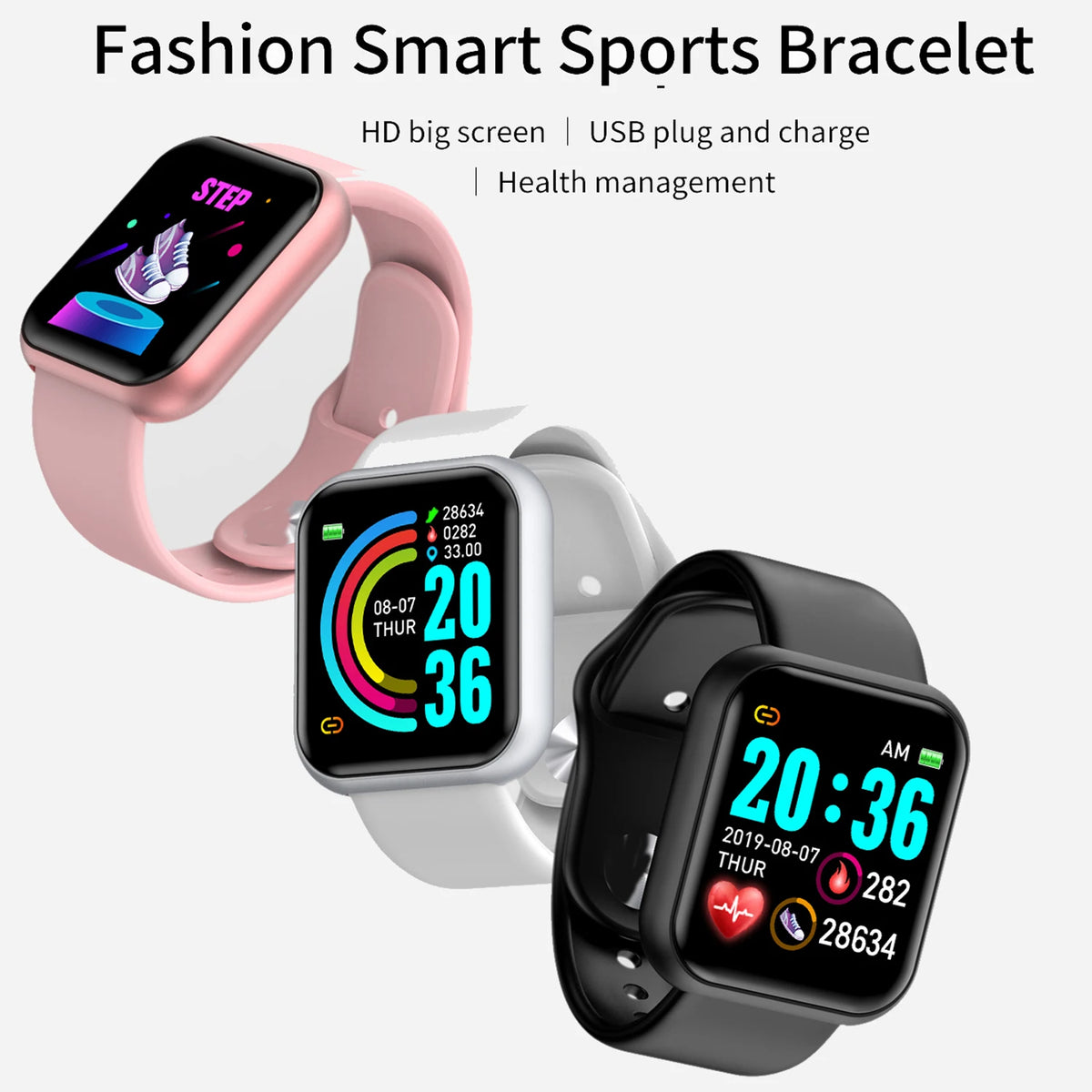 Smart Watch Fitness Sport Bracelet with Bluetooth & Sleep Monitor
