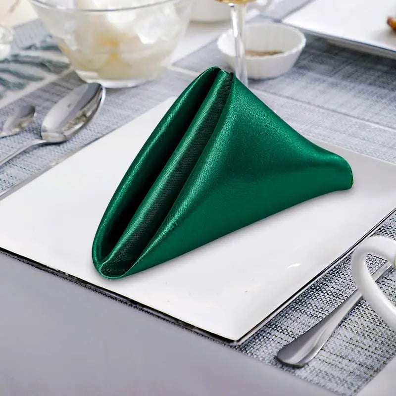 Elegant Satin Dinner Napkins - Set of 24 Square 12x12