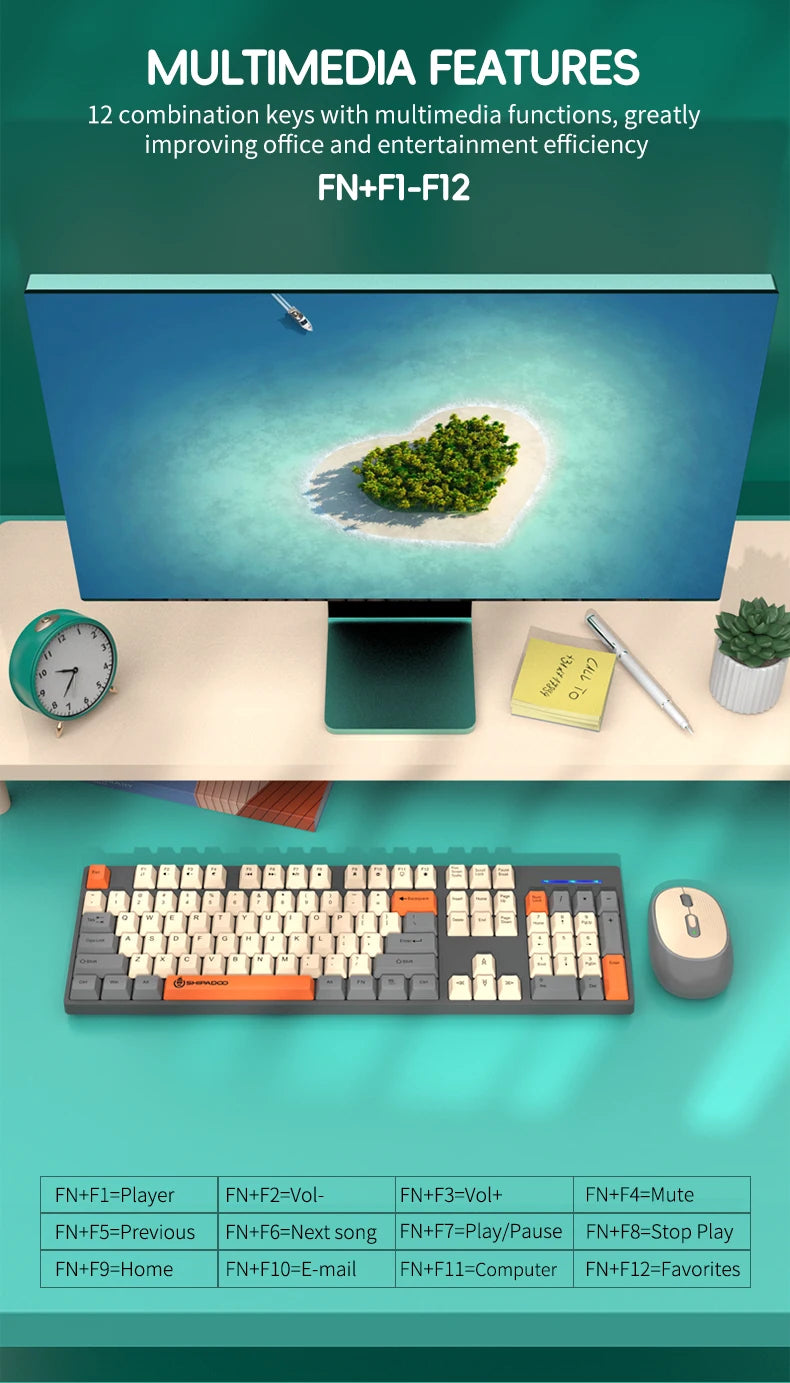 Premium Wireless Keyboard Mouse Combo - Silent & Ergonomic