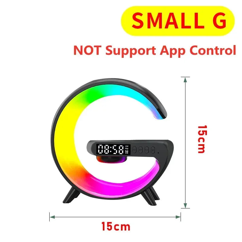 Premium Wireless Charger Desk Lamp with Bluetooth Speaker & RGB Night Light
