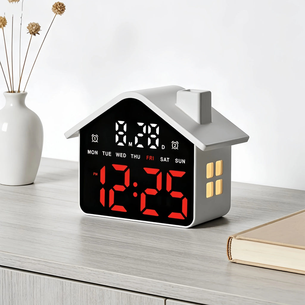 Premium LED Digital Alarm Clock - Voice Control & Night Light