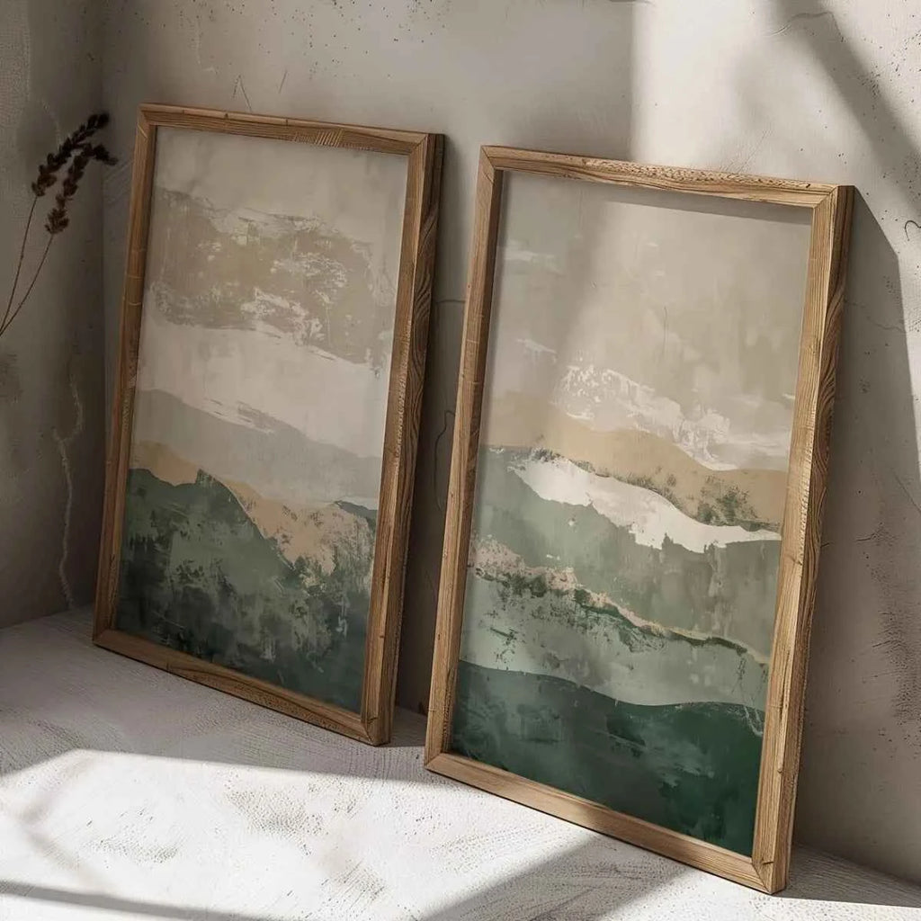 Elegant Wabi Sabi Art Print - Minimalist Japanese Mountain Canvas