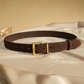 Luxury Cowhide Leather Belt - Adjustable Square Buckle