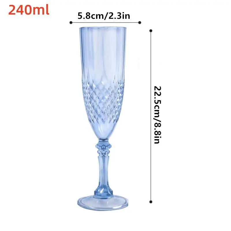 Elegant Champagne Goblet Set - Crystal High-Stem Wine Glasses