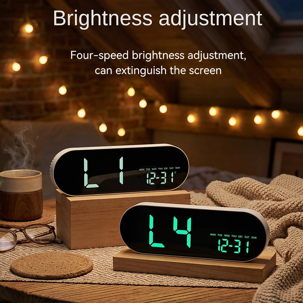 Premium Digital Wall Clock - Multi-functional LED Display