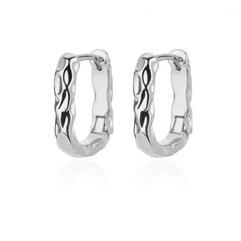 Elegant Stainless Steel Hoop Earrings - Luxury Vintage Jewelry