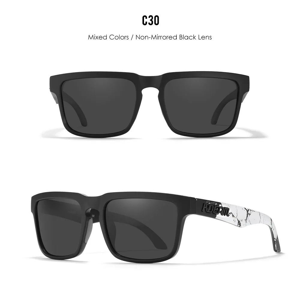 Premium Men Square Sunglasses - Polarized UV Protection & Mirrored Lens