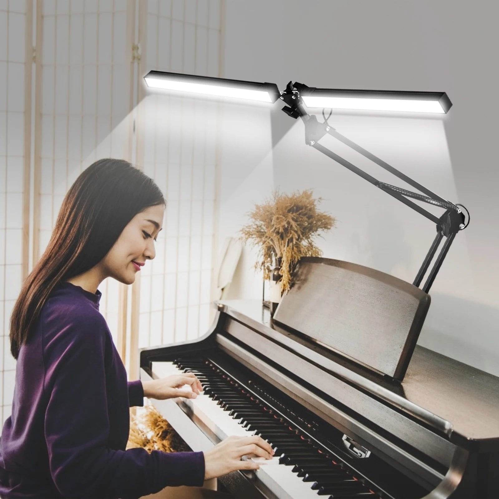 Premium LED Desk Lamp with Clamp - Auto Dimming & Bright