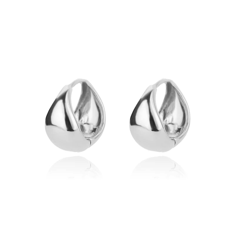 Elegant Geometric Square Hoop Earrings in Stainless Steel