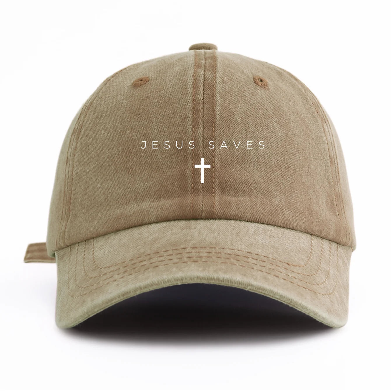 1pc JESUS SAVES Print Washed Baseball Cap for Adults,Minimalist Retro Style Casual Soft Adjustable Dad Hat, Perfect As Gift - Tulique