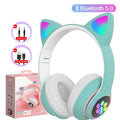 Premium Cat Ear Bluetooth Headphones - LED Stereo & Mic