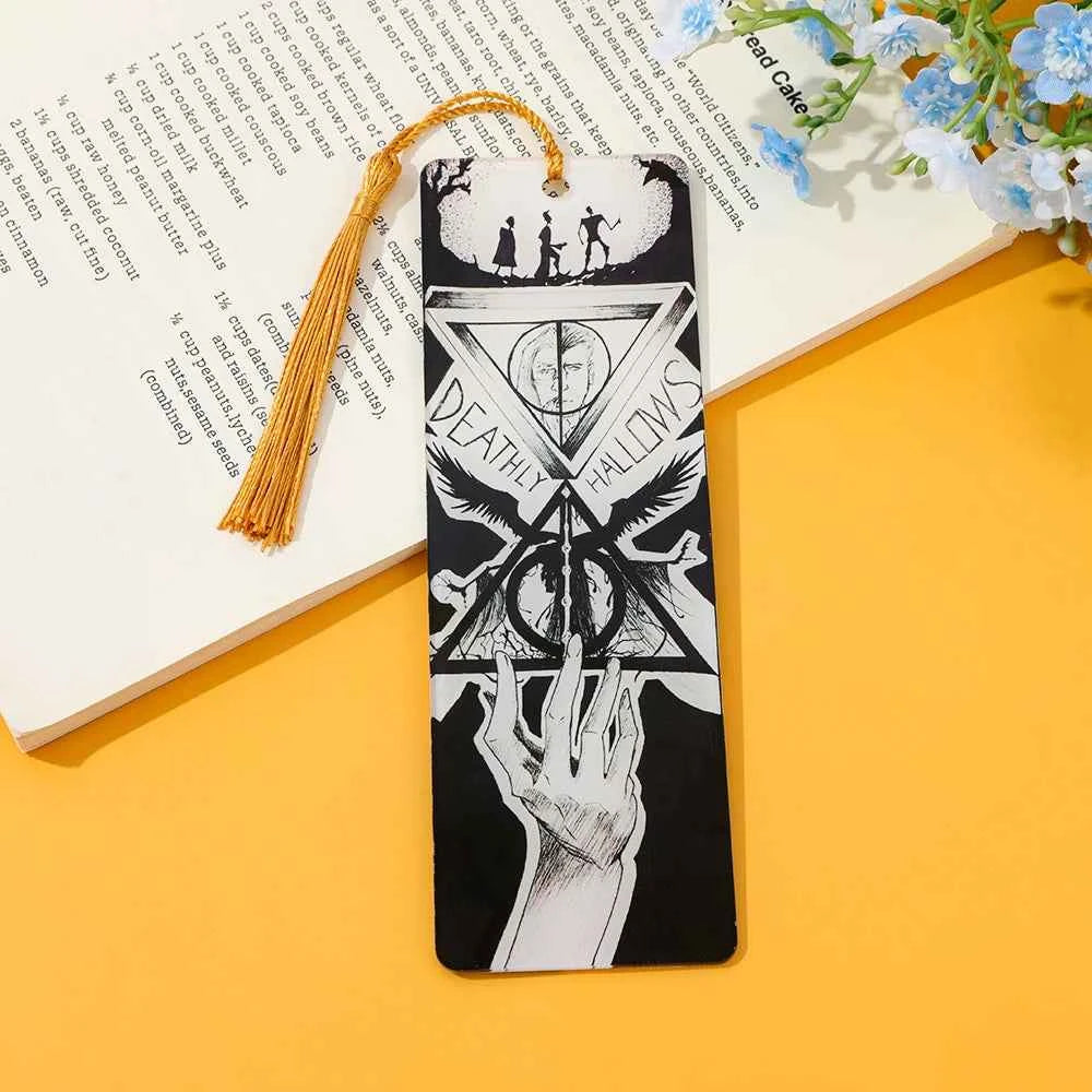 Magical Deathly Hallows Acrylic Bookmark with Tassel