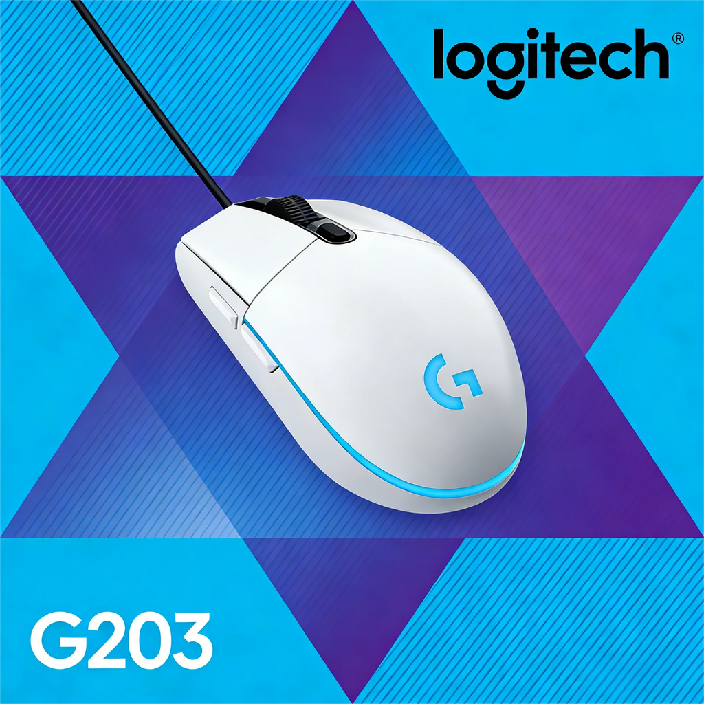 Gaming mouse - Logitech G203 wired mouse with multi-color RGB lighting and 6 programmable buttons
