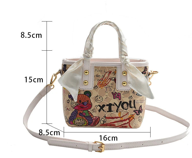 Elegant Artistic Crossbody Bag - Graffiti Design
