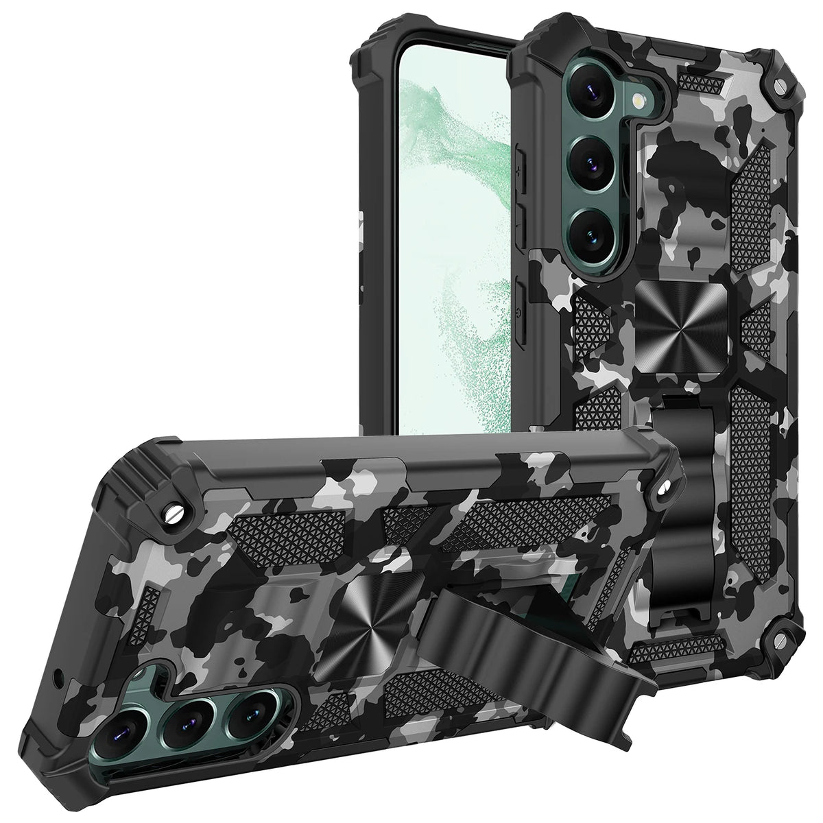 Premium Shockproof Phone Case with Built-in Kickstand