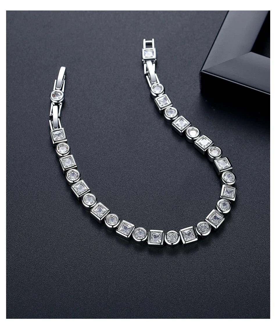 Elegant Luxury Cubic Zirconia Bracelet - Iced Out Crystal Design