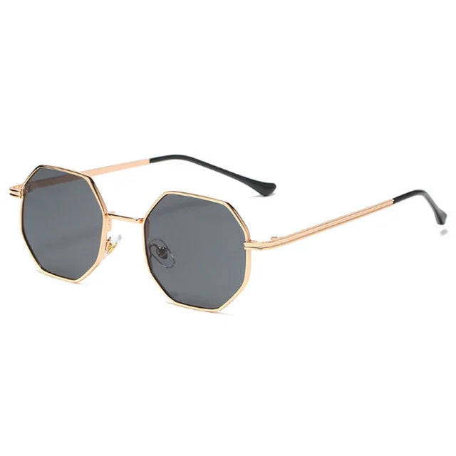 Luxury Retro Square Sunglasses - UV400 Metal Polygon Frames