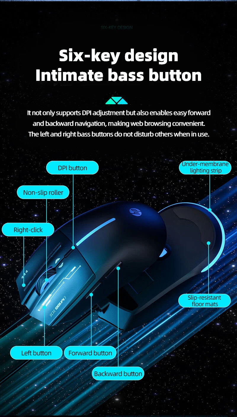 Premium Wired Gaming Mouse - Ergonomic Design for Esports & Office