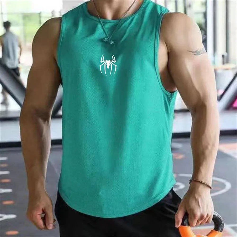 Ultimate Muscle Tank Top - Breathable Spider Print Gym Shirt