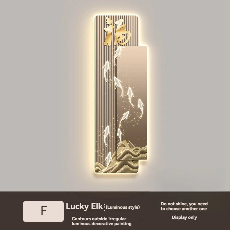 Elegant Reindeer LED Decorative Painting - Luxury Corridor Wall Light