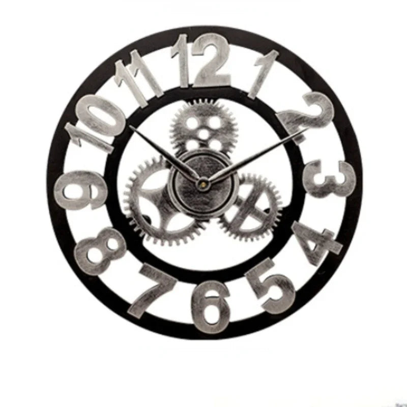 Premium Industrial Gear Wall Clock - Moving Metal Decor