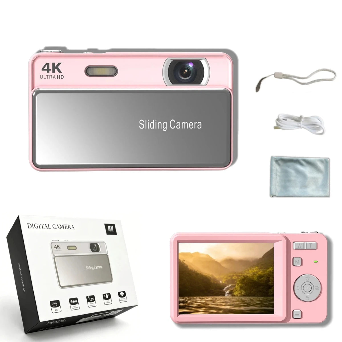 Compact 4K Digital Camera - 64MP HD Vlogging & Photography