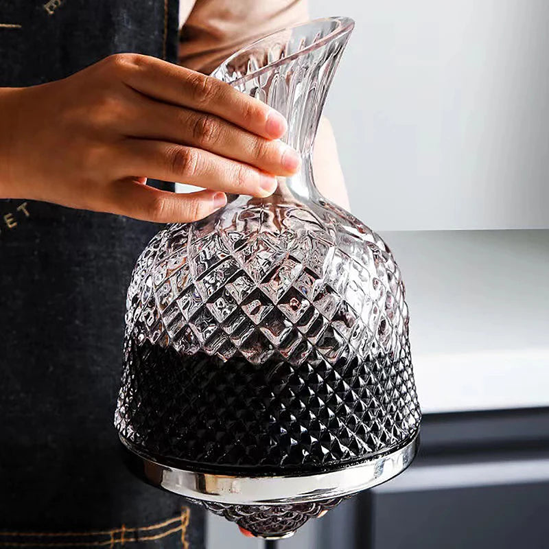 Premium Crystal Glass 360 Rotating Wine Decanter - 1500ml