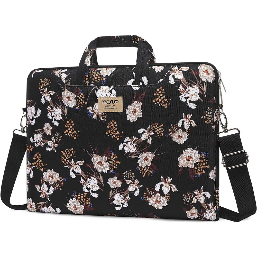 Premium Laptop Shoulder Bag - Water-Resistant Canvas Briefcase