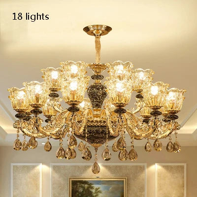 Elegant French Retro Chandelier - Grand Crystal Lighting