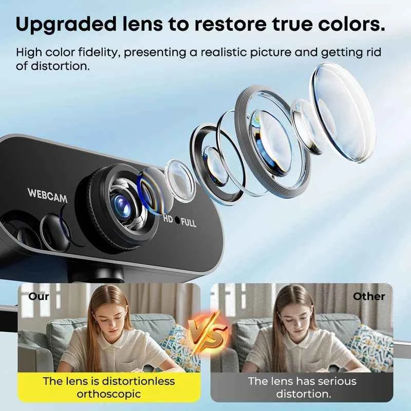 Professional Auto Focus Webcam - 1080P FHD USB Computer Camera