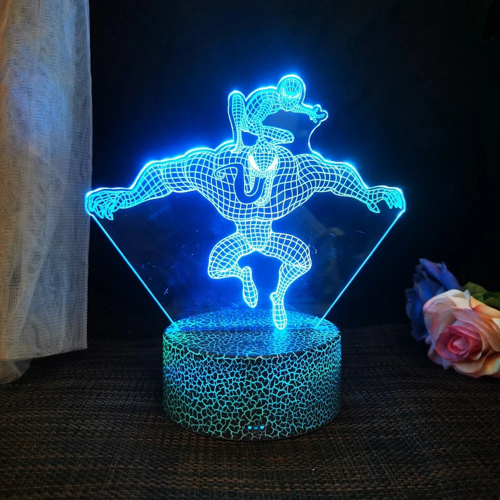 Premium Spider Man 3D Night Light - 16 Colors & Remote Control