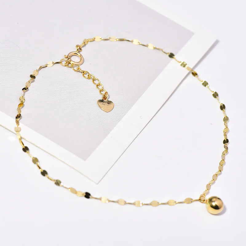 Elegant Sterling Silver Anklet - 14K Gold Plated Fine Jewelry