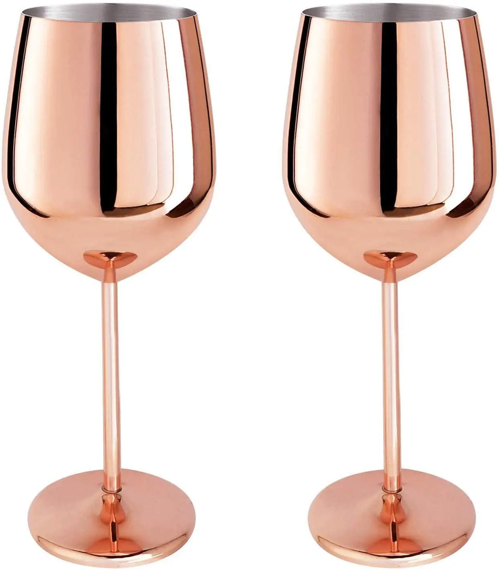 Premium Unbreakable Wine Glasses - Stainless Steel Stemware