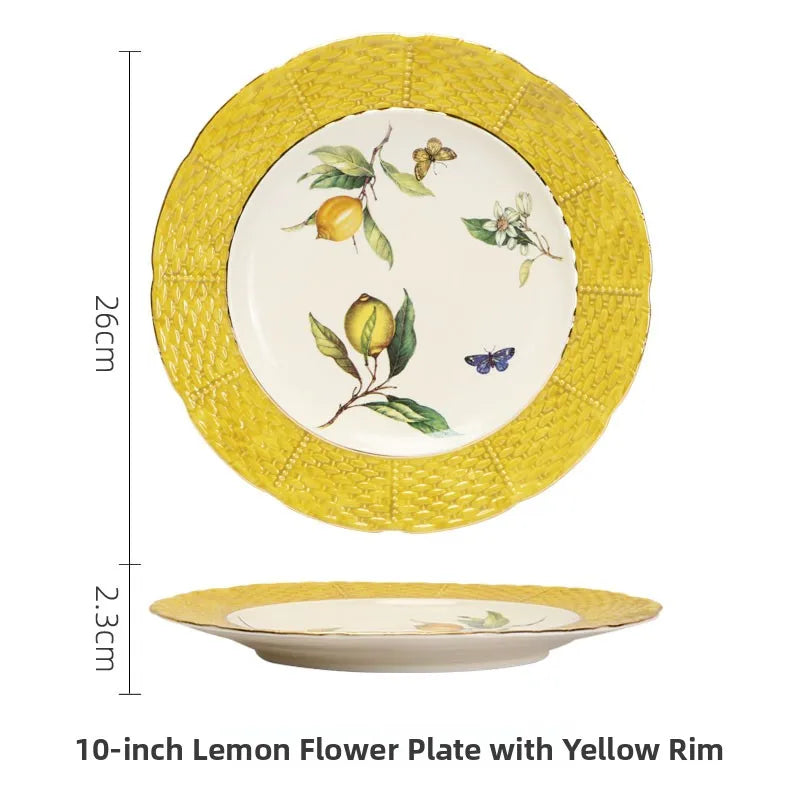 Elegant Ceramic Dinner Plate - European Style Round Dish