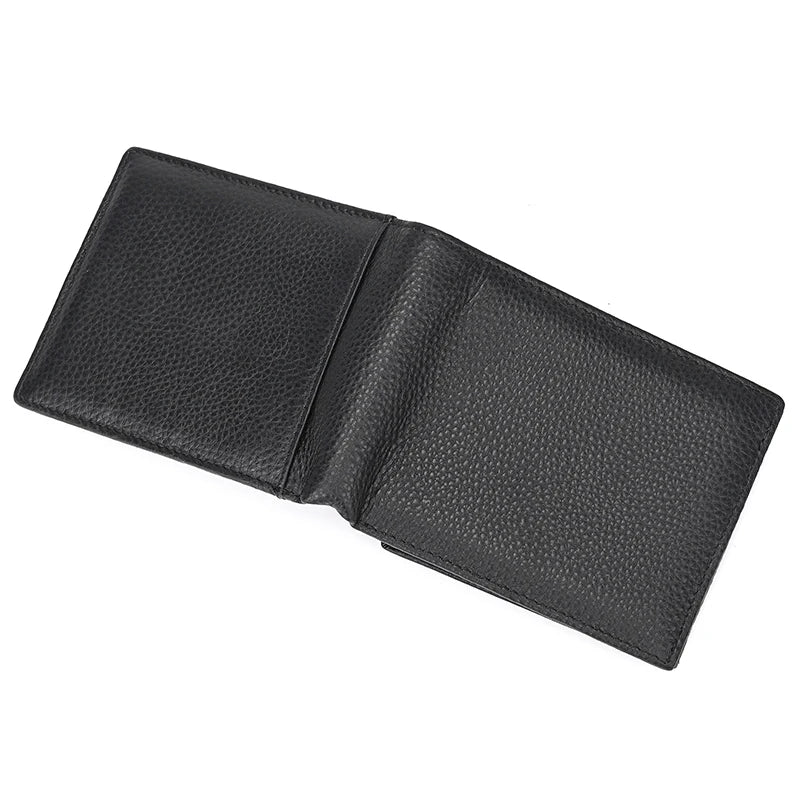 Premium Cow Leather Short Wallet - Unisex Hasp Clutch