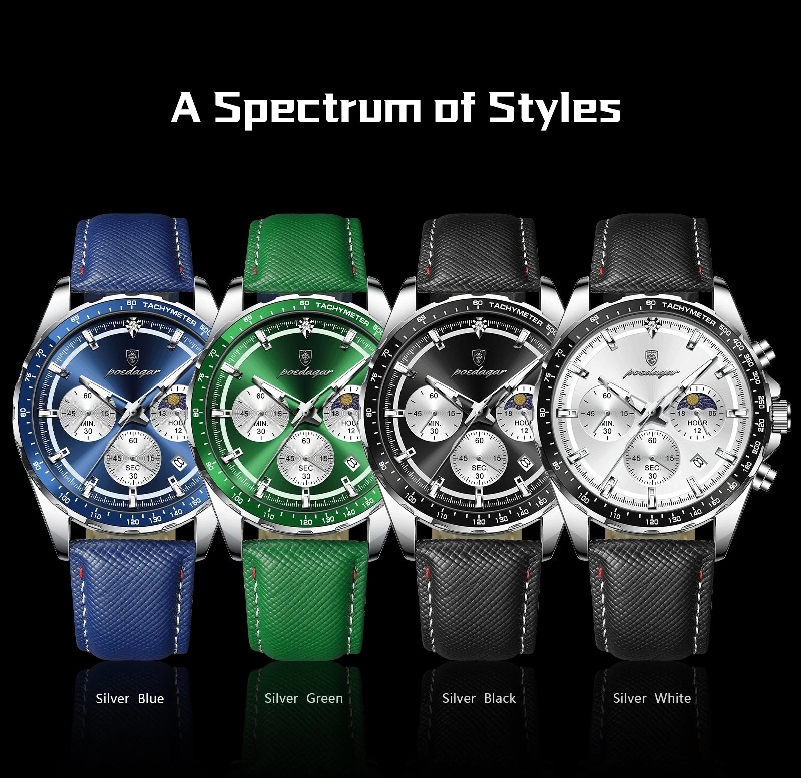 Premium Men's Leather Chronograph Watch - Luminous & Waterproof