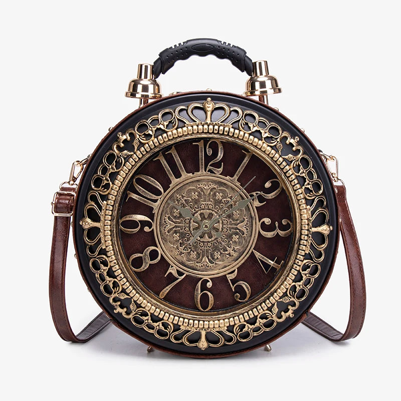 Elegant Clock Handbag - Unique Design Crossbody Bag
