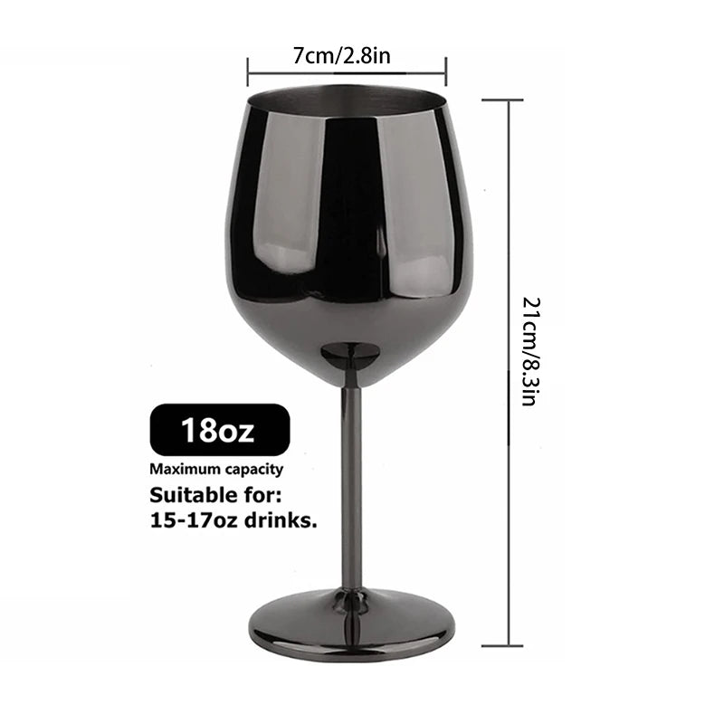 Elegant Unbreakable Metal Champagne Glass - 500ML Stainless Steel Goblet