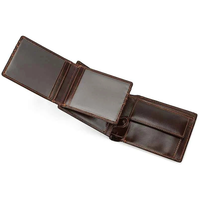 Cow Leather Men‘s Short Wallet Hasp Genuine Leather Unisex Women Zipper Coin Clutch Purse Cowhide Card Holder Trifold Man wallet